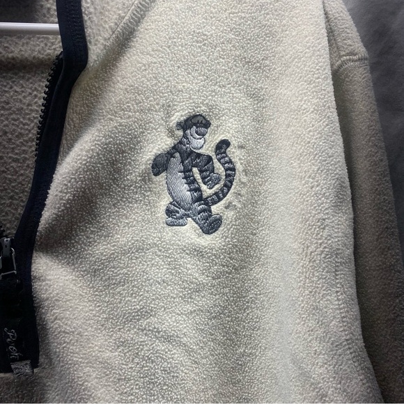 Winnie The Pooh Tigger Pullover Women Oversized Medium Gray Y2K 1/4 Zip Fleece - Picture 6 of 10